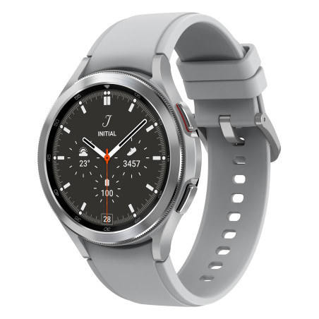 SAMSUNG Galaxy Watch4 Classic 46M Bluetooth Silver Acier Bracelet silicone OS Go