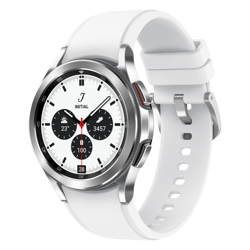 SAMSUNG Galaxy Watch4 Classic 42M Bluetooth Silver Acier Bracelet silicone OS Go