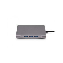 Adaptateur USB 3.0 Type C Urban Factory Hubee Plus vers HDMI + VGA + RJ45 Gigabit + Micro SD et USB