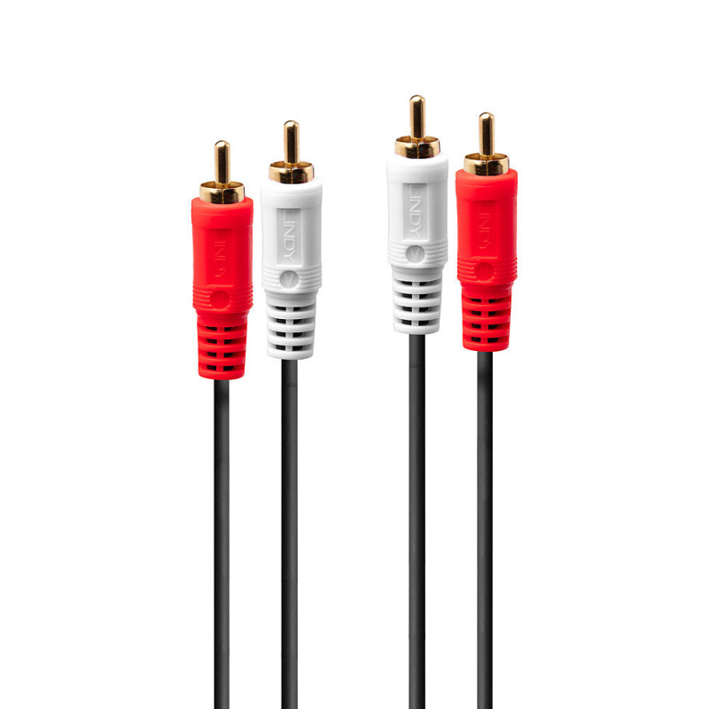Cable Audio Lindy 2x RCA vers 2x RCA 2m (Noir) Cable Audio Lindy 2x RCA vers 2x RCA 2m (Noir)