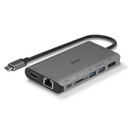 Mini Dock USB 3.2 Type C - 4K HDMI & DP, PD 3.0 100W, USB 3.2, Ethernet Gigabit 