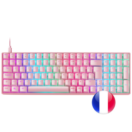 Clavier Gamer mécanique (Outemu Brown Switch) Mars Gaming MKUltra RGB (Rose)