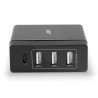 Chargeur secteur Lindy 3xUSB A & 1x USB C 72W (Noir)