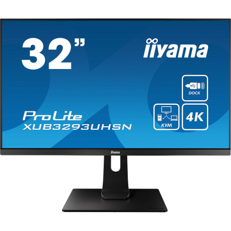Ecran IIYAMA 31,5 Noir IPS 3840 x 2160 4ms 350 cd m  16 9  60Hz 1xHDMI 1xDP 1xU