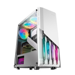 Boitier Moyen Tour ATX Mars Gaming MC-X2 RGB avec panneau vitré (Blanc)