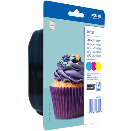 Pack 3 cartouches d'encre Brother LC-123 (Couleurs)