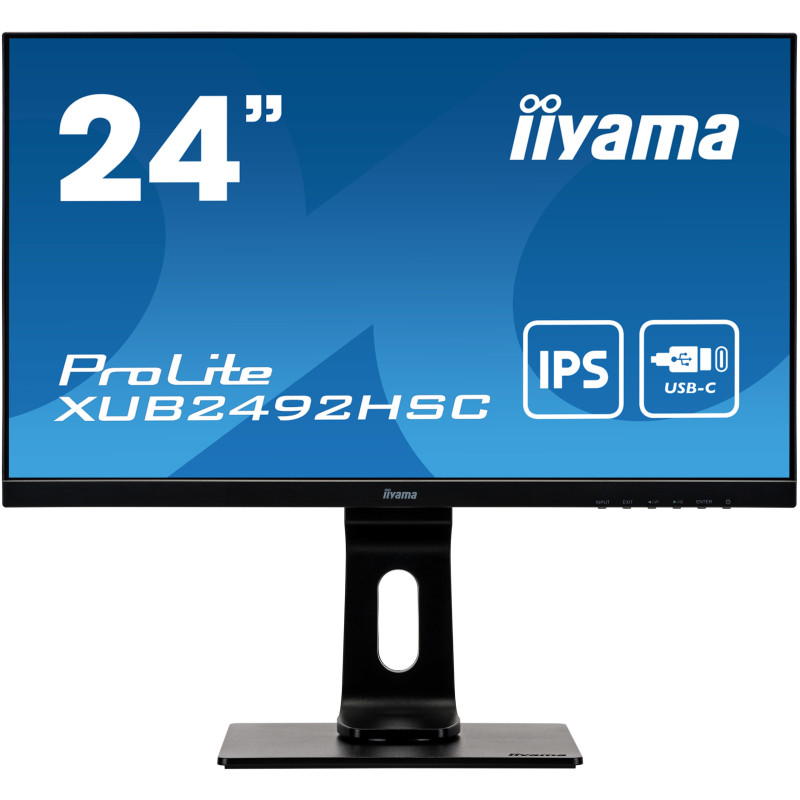 Ecran IIYAMA 24 IPS LED 16 9 Noir 4ms 1920x1080 250 cd m  DP HDMI 2xUSB-HUB 1xU