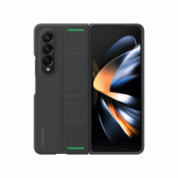 Galaxy Z Fold 4 Coque silicone Noir avec lanière   EF-GF936TBEGWW