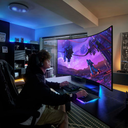 ECRAN 55'' SAMSUNG LS55BG970NUXEN Gaming Odyssey Ark UHD VA Incurvé 1ms 600 cd m