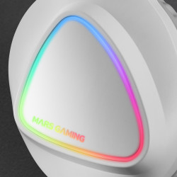 Casque Micro Gamer Mars Gaming MH222 RGB (Blanc)