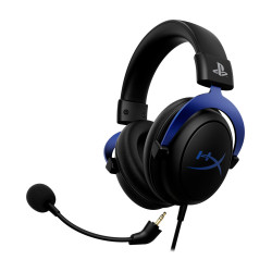 Casque-Micro HyperX Cloud Noir-Bleu, Coussinets à mémoire de forme et cadre alum