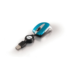 Mini Souris filaire pour portable (rétractable) Verbatim Go Mini Optical Travel (bleu)