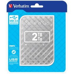 Disque dur externe Verbatim Store & Go 2000 Go USB 3.0 - 2,5" (Argent)