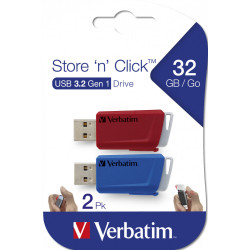 VERBATIM CLE 32GO USB 3.0 PK2 R BLEU