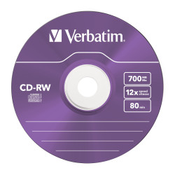 CD-RW Verbatim 700 Mo 4X (Boite Slim couleur de 5)