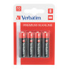 Pack blister de 4 piles Alcalines Verbatim type AA 1,5V (R06)