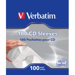 Boite Verbatim de 100 pochettes papier pour CD DVD
