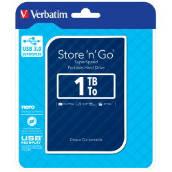 VERBATIM DD EXTERNE 1TB USB3 BLEU