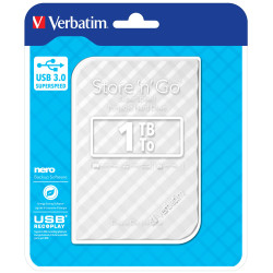 VERBATIM DD EXTERNE 1TB USB3 BLANC