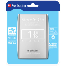 VERBATIM DD EXTERNE 1TB USB3 ARGENT