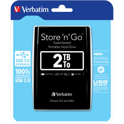 VERBATIM DD EXTERNE 2TB USB3 NOIR