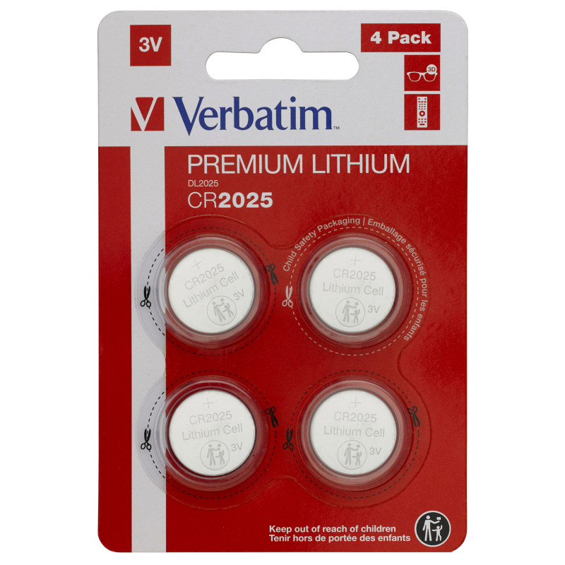 VERBATIM PILES 4X CR2025 LITHIUM 3V VERBATIM PILES 4X CR2025 LITHIUM 3V