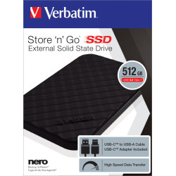 VERBATIM SSD EXTERNE 512GB USB 3.2 N