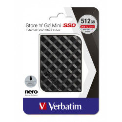 VERBATIM MINI SSD 512GB USB 3.2 NOIR
