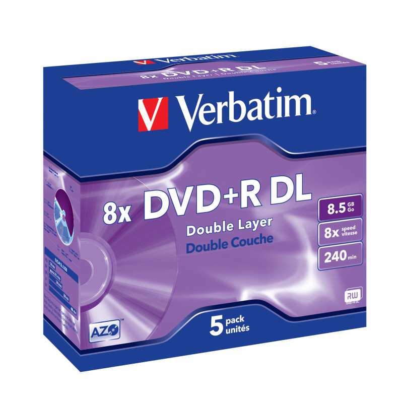 VERBATIM DVD+R DL 8.5GB 8X PK5