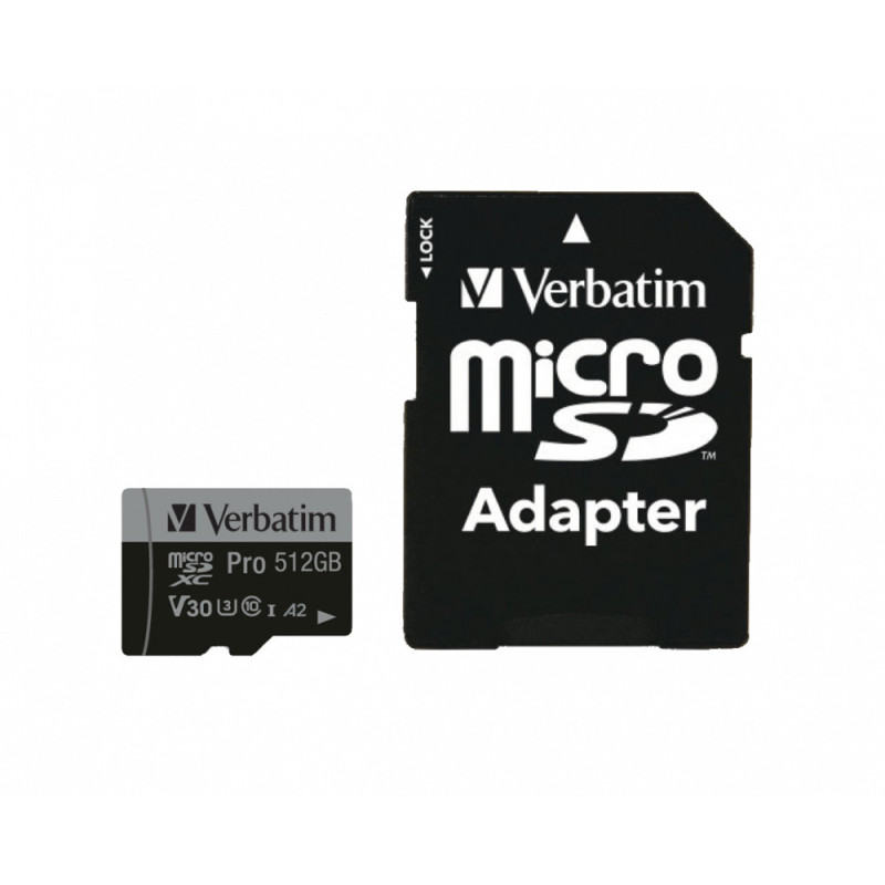VERBATIM CARTE MICRO SDXC 512GB ADAP