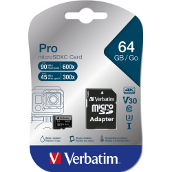 VERBATIM CARTE MICRO SDXC 64GB ADAPT