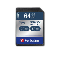 VERBATIM CARTE MEMOIRE SDXC PRO 64GB