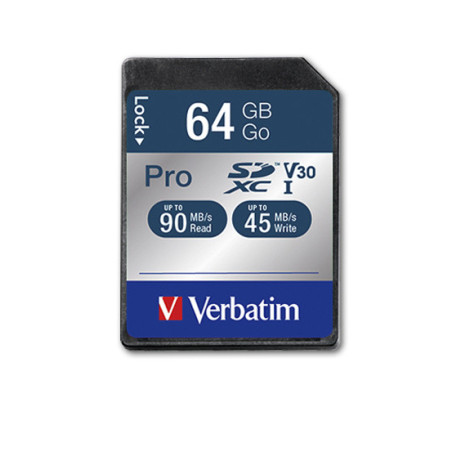VERBATIM CARTE MEMOIRE SDXC PRO 64GB