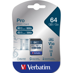 VERBATIM CARTE MEMOIRE SDXC PRO 64GB