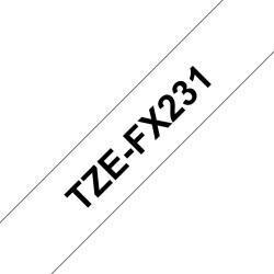 BROTHER RUBAN 12MM N BLANC FLEXIBLE