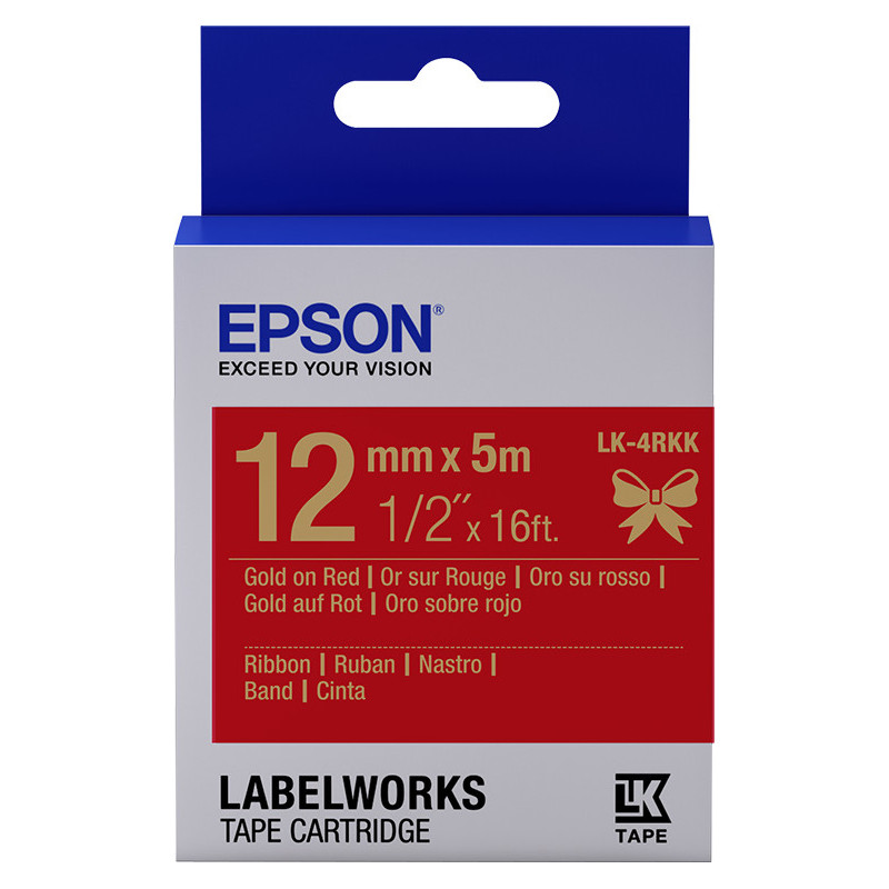 EPSON RUBAN LK-4RKK OR R SATIN 12MMX